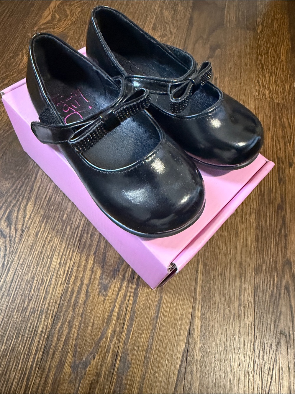 Olivia Miller Girls Black Mary Jane Dress Shoes with Bow Size 9